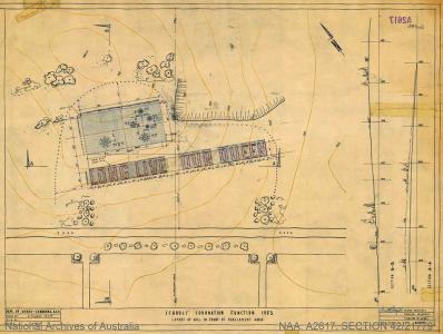 A plan drawing showing the aerial view of choreography for the coronation. 