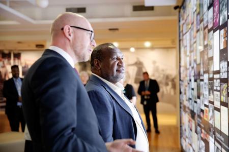 Director-General Simon Froude and Prime Minister James Marape