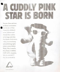 A cuddly pink star is born. Johnson wearing a hat and sunglasses