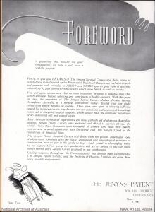 Foreword from a 1950 Jenyns advertising pamphlet.