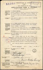 Patent application for ‘Improvements in corsets’ from Berlei Limited.