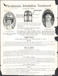 Membrosus inhalation treatment pamphlet, about 1930.  NAA: A1928, 1105/41