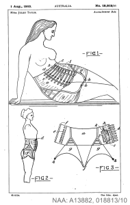 Myra Juliet Taylor complete specification for an improved accouchement (pregnancy) recovery binder belt 1910 NAA: A13882, 018813/10