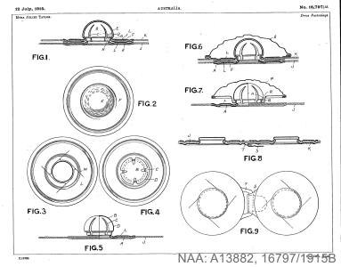 Myra Juliet Taylor complete specification for improvements in dress fastenings 1915