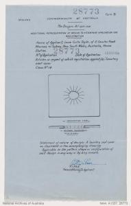 Lavie Curtis Taylor application for registration of design for lavatory seat cover 1950