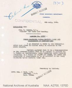 William Hudson appointed commissioner, 1949 (NAA: A2700, 1370D)