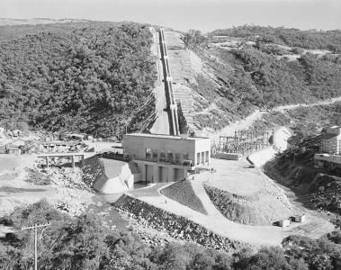 Guthega power station generated the first Snowy electricity, 1955 (NAA: A1200, L18668)