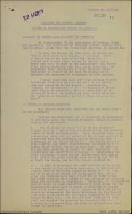 Advisory War Council report on approach by Netherlands Government for 30,000 men to be accommodated and trained in Australia.