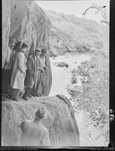Inspection team at Jindabyne Dam, 1951