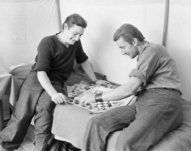 Some folk call it draughts and some call it checkers, the players here are workers on the Snowy Mountains Hydro-Electric Scheme