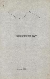  Cover page: Articles written by the children of School of the air, 1953