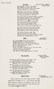 3 poems titled: The Storm; Poem; Dusk and Dawn, and a story about Mulga Parrots