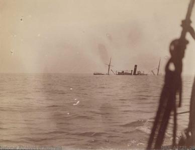 Wreck of the Karrakatta at high water, photographer Arthur A Dean, 1901