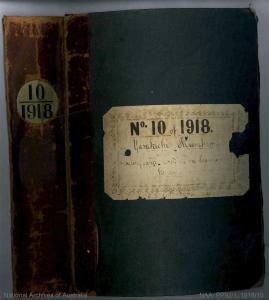 A large bound volume of papers titled Case number 10 of 1918 Yasukichi Murikami