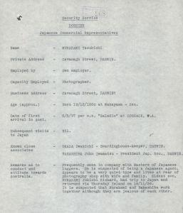 Security Service dossier on Japanese commercial representatives