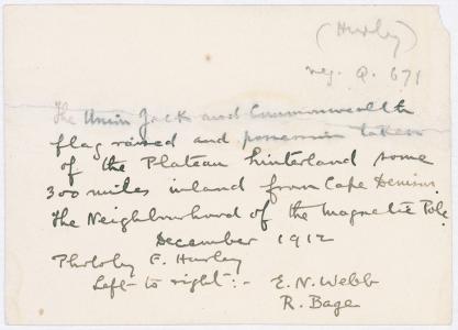 Hand written note.
