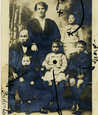 Teddy with his wife and 4 children. NAA: B13, 1933/22224, p. 5