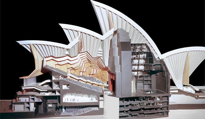 Architectural model showing section of the Sydney Opera House.